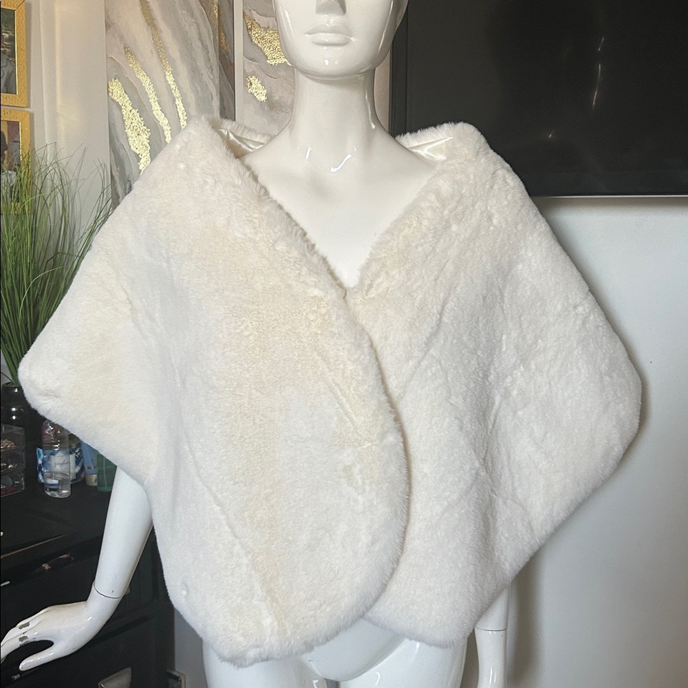 Christian Siriano White Faux Fur Coat